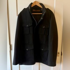 Perry Ellis Black Military Field Jacket